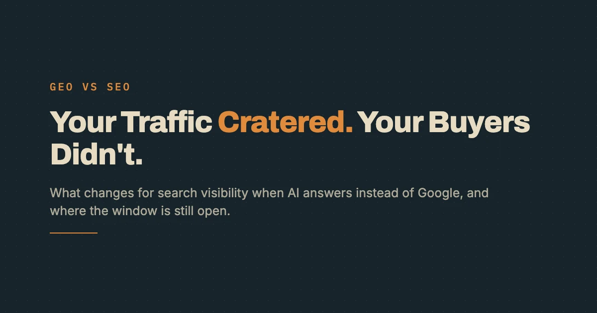 GEO vs SEO comparison chart showing search volume and difficulty for generative engine optimization terms