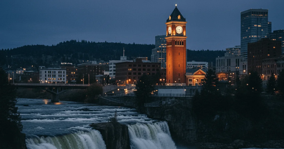 Spokane legal advertising market showing $1M monthly spend with 20% growth and three-way race