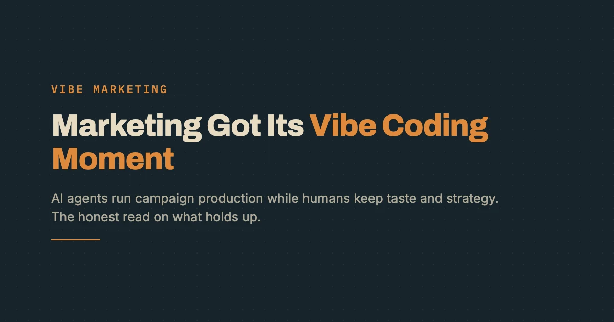 Vibe marketing explained: the AI-run campaign production model and what actually holds up