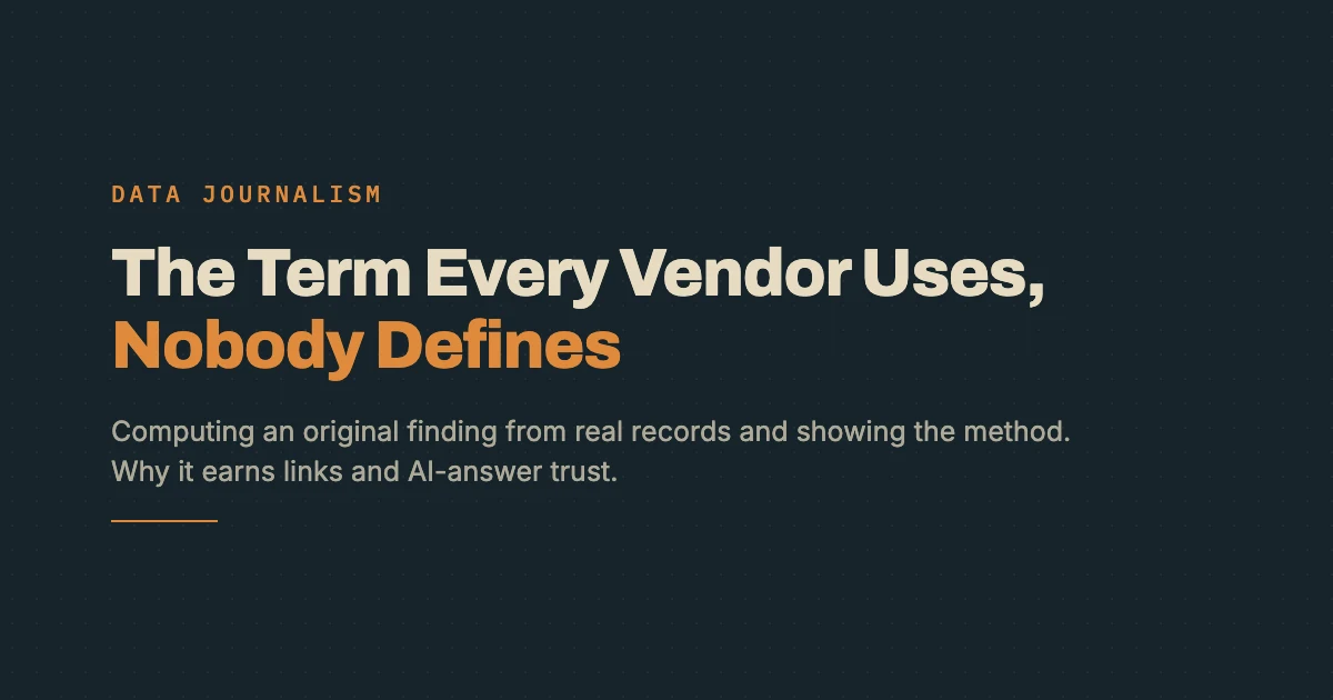 What Is Data Journalism, a Taqtics briefing card on the brand ground