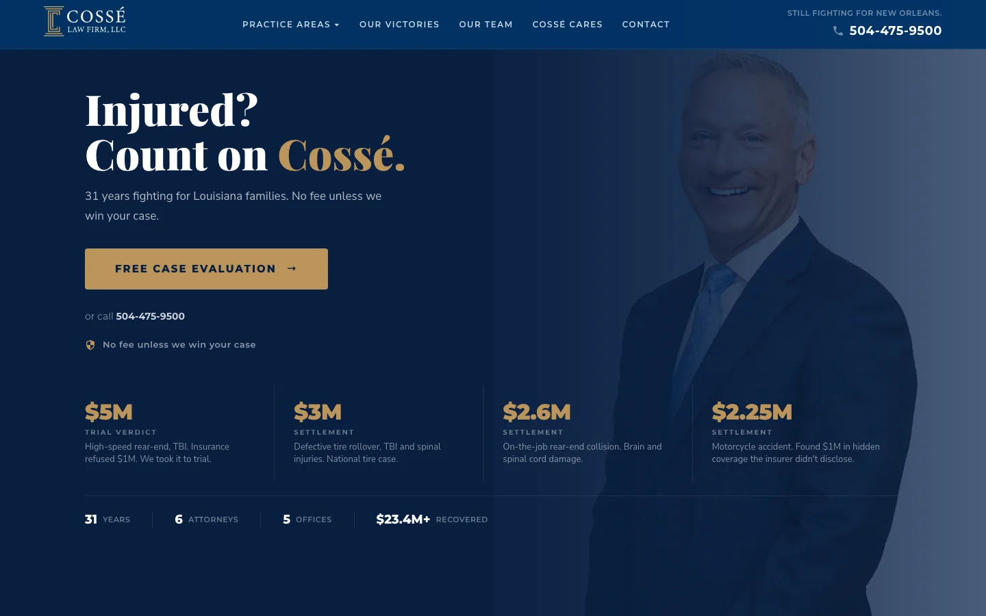 Cossé Law Firm website screenshot