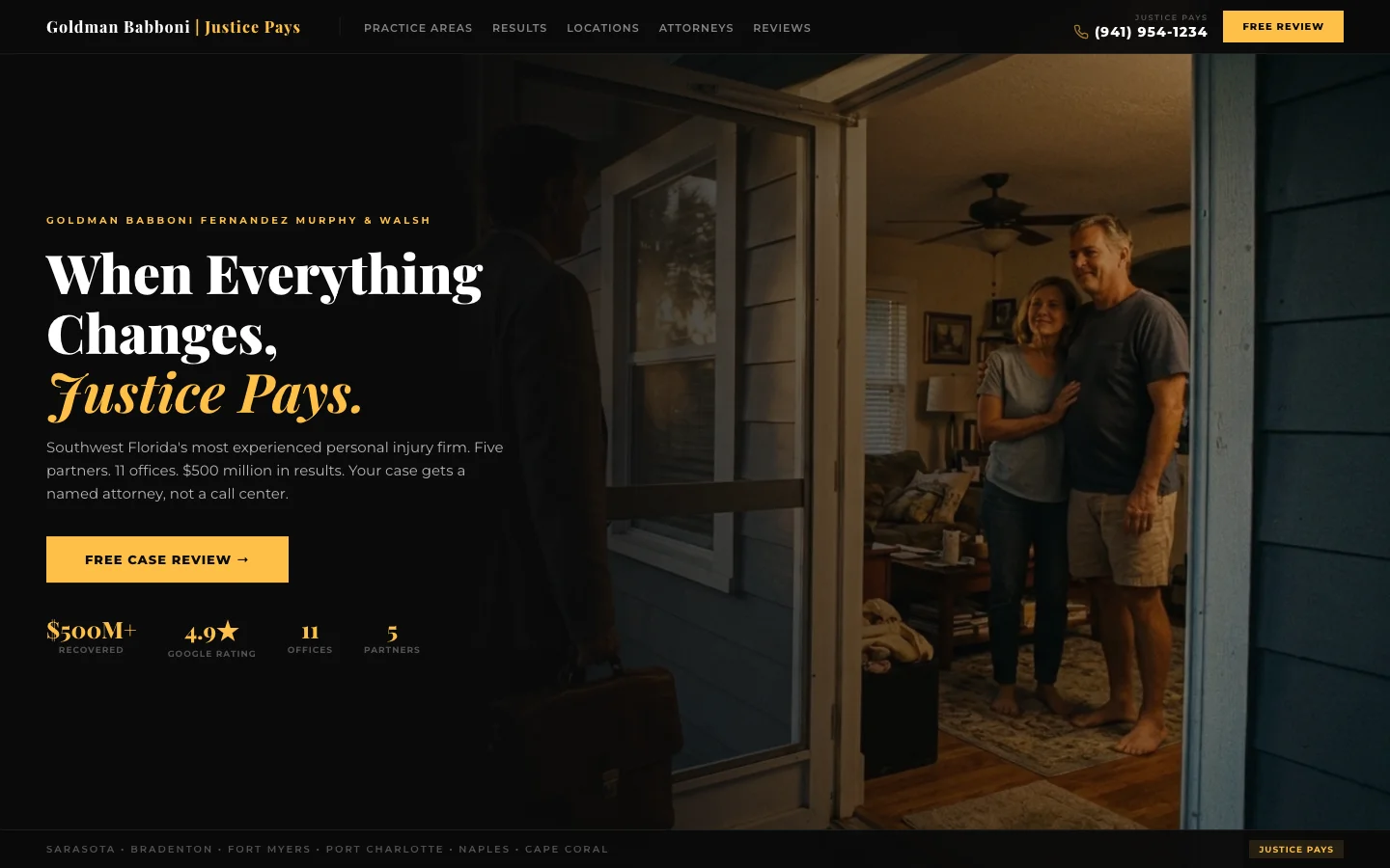 Goldman Babboni Homepage, Live