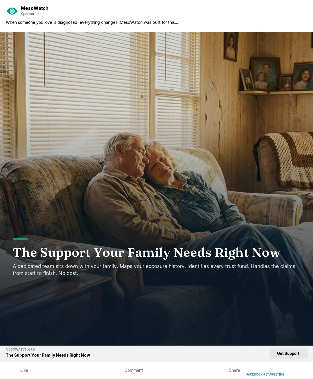 Facebook retargeting ad: Family exposure