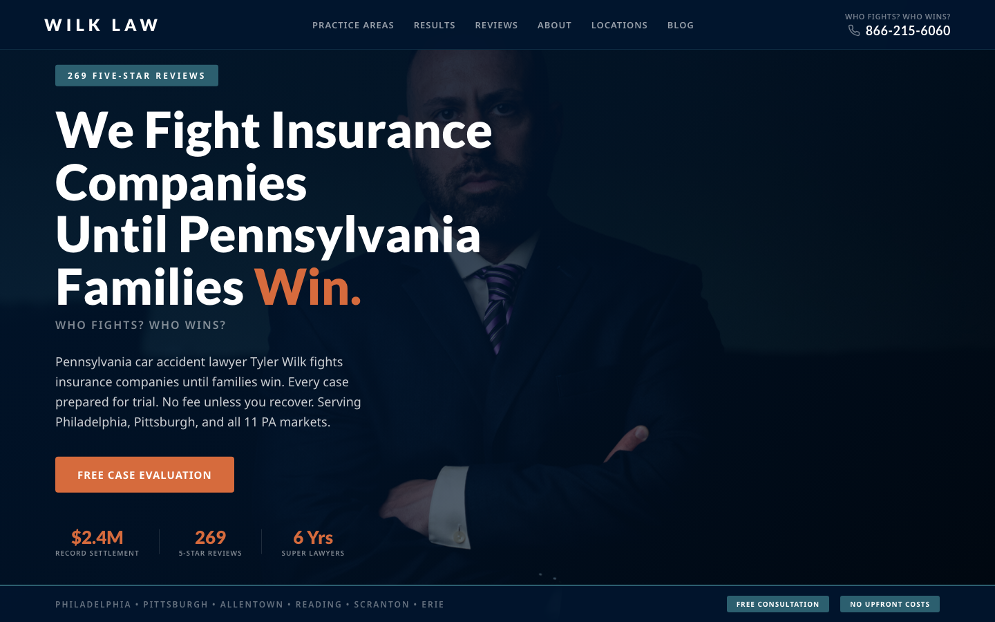 Wilk Law website screenshot