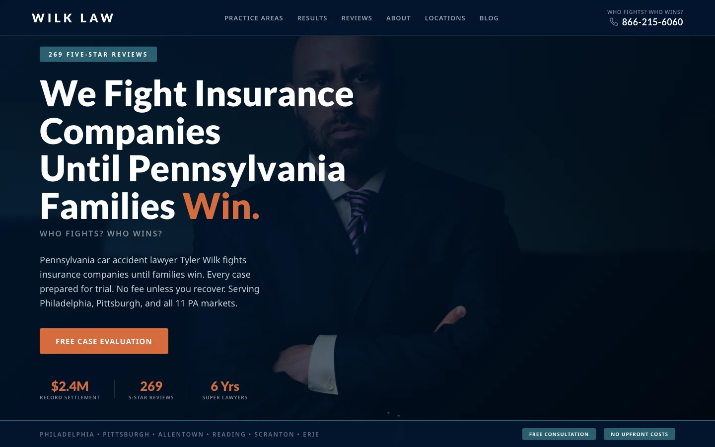 Wilk Law website screenshot